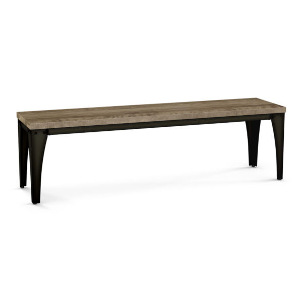 solid rustic wood and metal upright bench in custom length