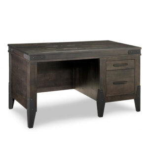 solid rustic wood chattanooga single desk with metal accents