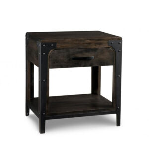 solid wood portland night stand with 1 drawer and open shelf