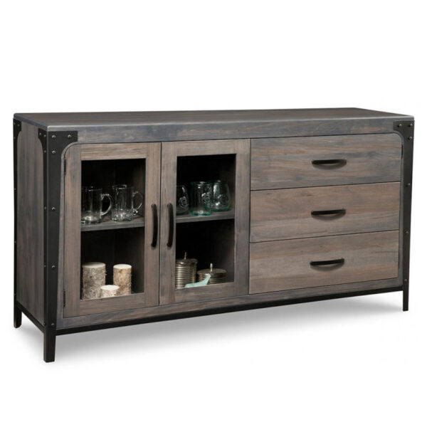 hand crafted in canada portland display sideboard with glass doors