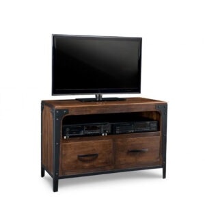 solid wood canadian made portland tv console with rustic finishing