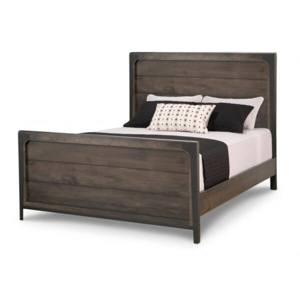 candian made portland bed shown with high footboard