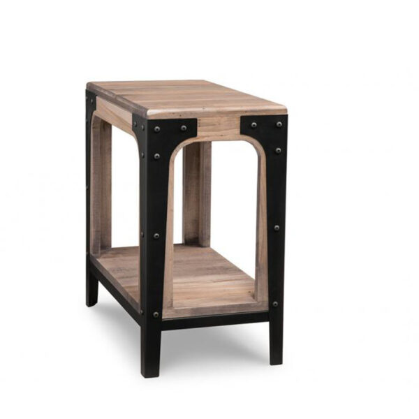 solid wood and metal portland chairside table for small spaces
