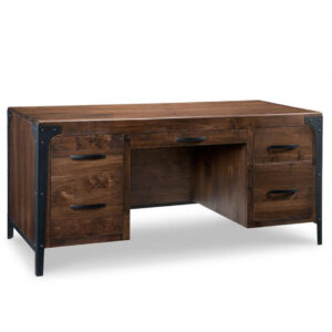 solid wood canadian made portland executive desk in rustic finishing