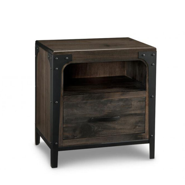 solid rustic wood portland night stand with 1 drawer