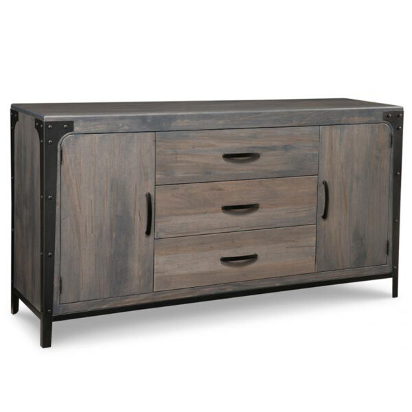 solid rustic wood portland sideboard with metal accents