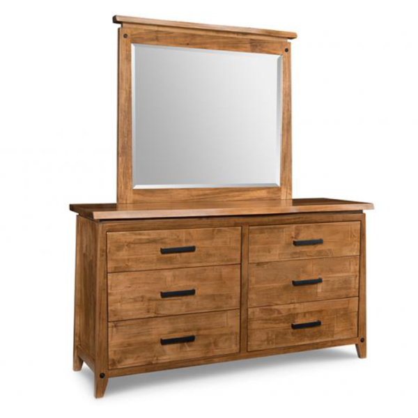 solid wood, canadian made pemberton dresser with mirror and 6 drawers