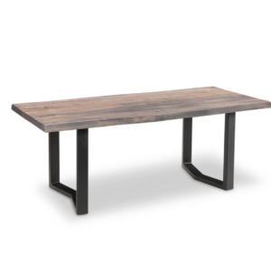 solid rustic wood pemberton live edge coffee table with metal base