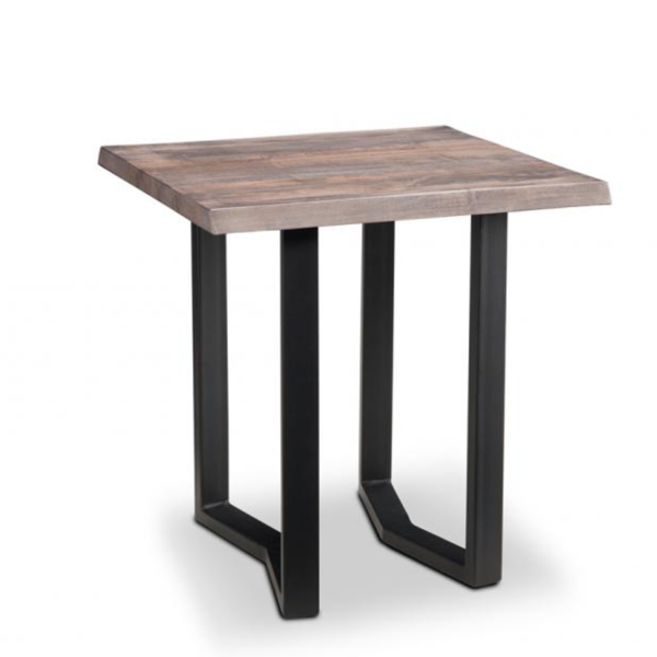 solid wood pemberton live edge end table with square top