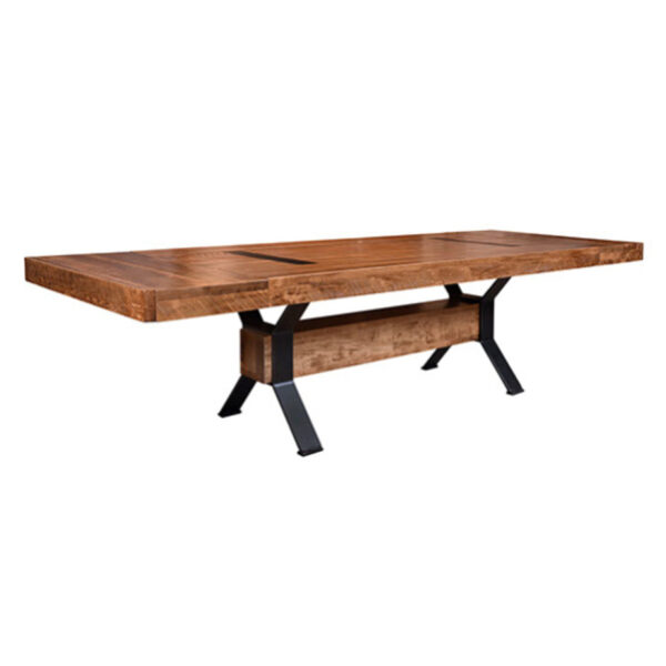 amish built in canada arthur phillipe trestle table with leaf extensions