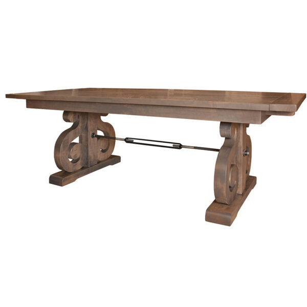 solid wood traditional deisgn courtyard trestle table by ruff sawn
