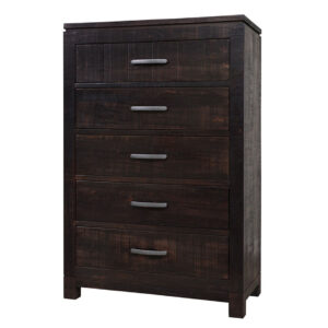solid rustic wood lexington chest with 5 drawers