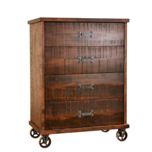 custom built steam punk chest of drawers in modern industrial style