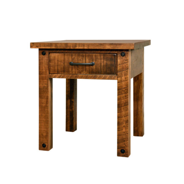 canadian made ruff sawn adirondack end table in solid wood