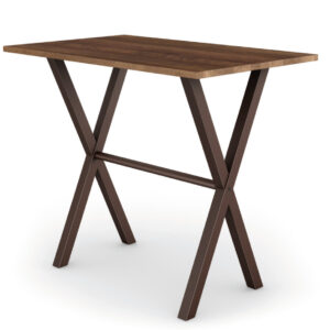 solid rustic wood alex pub table with wood top and metal frame