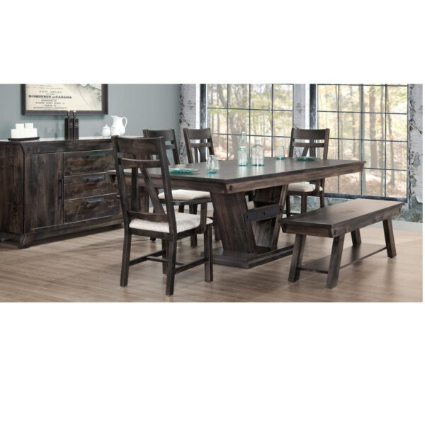 canadian made algoma dining room shown in rustic room showcase