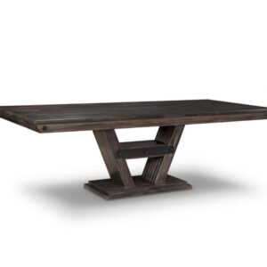 solid rustic wood algoma trestle table with farmhouse metal accents