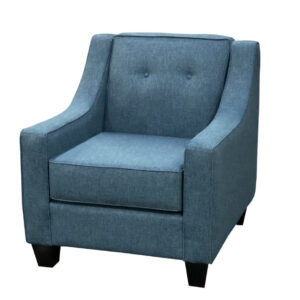 made in canada natalie accent chair in blue fabric