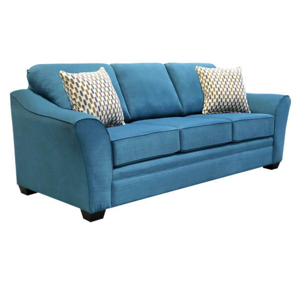our best selling tyson sofa shown with custom toss pllow option