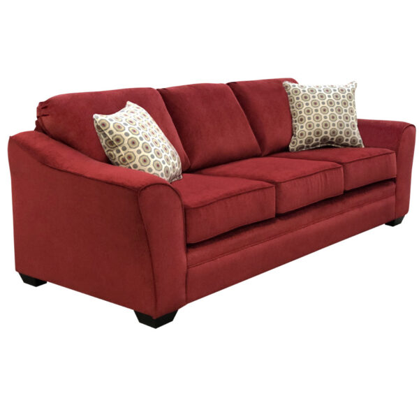 side angle of tyson sofa with comfortable back cushions
