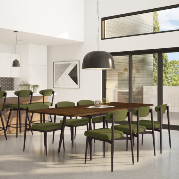 amisco wilbur dining chair in kitchen setting with modern table