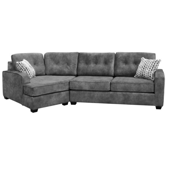 custom built havana cuddle sofa with lounge seat on left