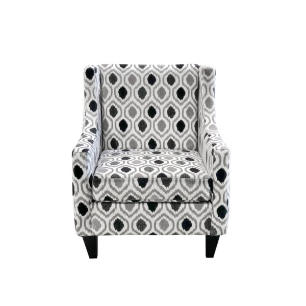 canadian made leo accent chair in custom fabric