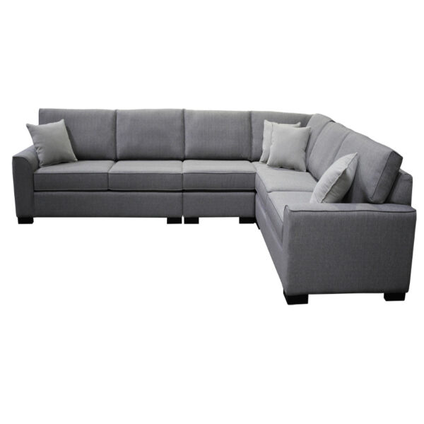 clean and modern moberly sectional with armless chair for added size