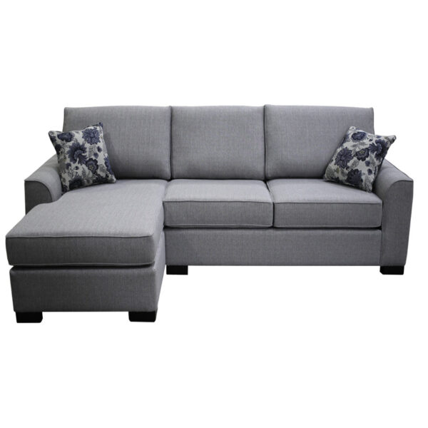 front profile of tailoring on moberly sectional with chaise