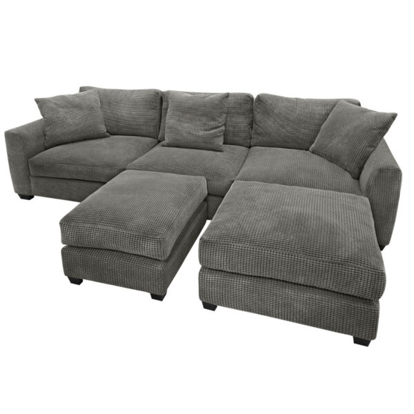 deep seat oneil sectional shown with large square ottomans