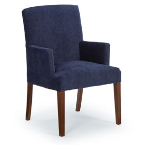 denai parsons arm chair in custom royal blue fabric