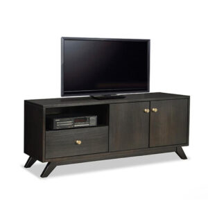 tribeca 60 tv console in solid wood with dark finish