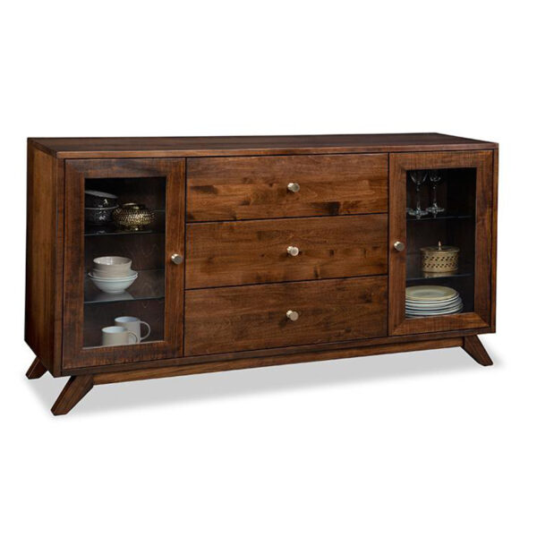 handstone furniture tribeca large display sideboard with glass doors and drawers