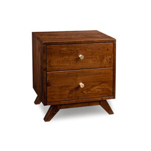 mid century modern handstone tribeca night stand in rustic wood finish