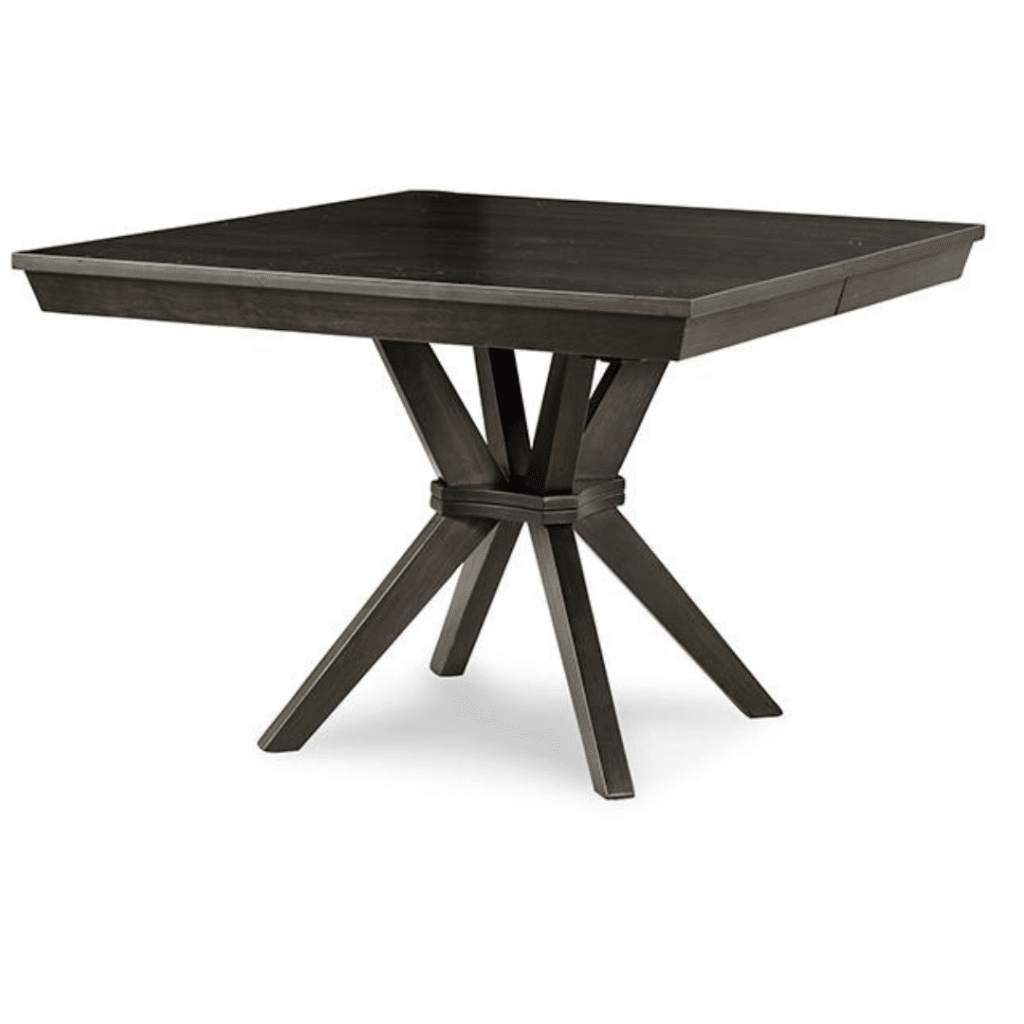 tribeca pedestal table made in canada solid wood table with square top