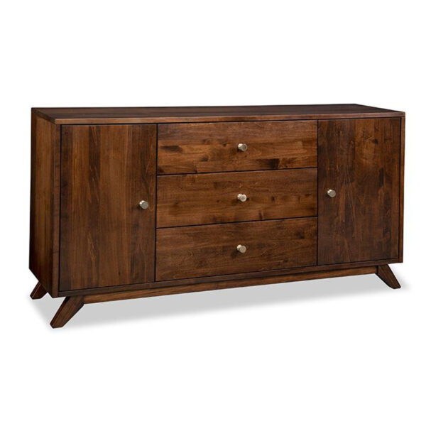 mid century modern tribeca sideboard made in canada by handstone with doors and drawers