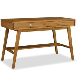 solid wood tribeca writing desk by handstone shown in light natural maple