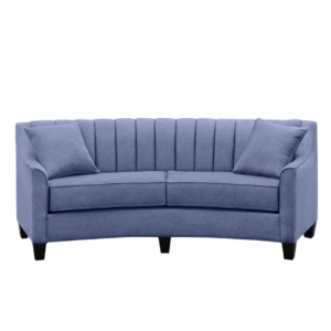canadian made curved chanel sofa with contemporary fabric option