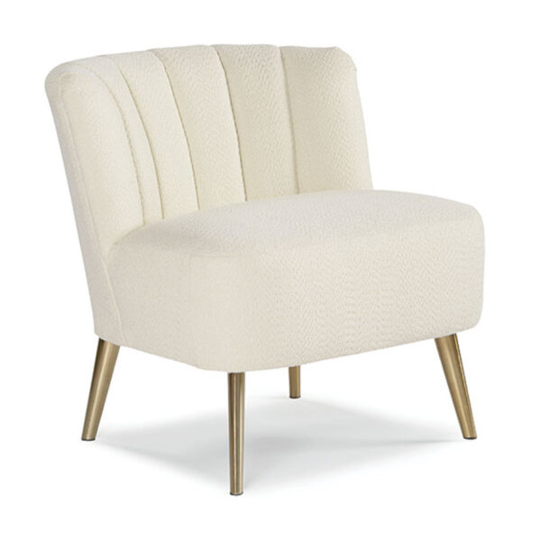 ameretta chair with channel back and modern gold metal legs