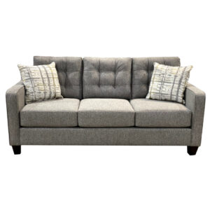 caddy sofa with tufted back in modern custom upholstery shown from the front