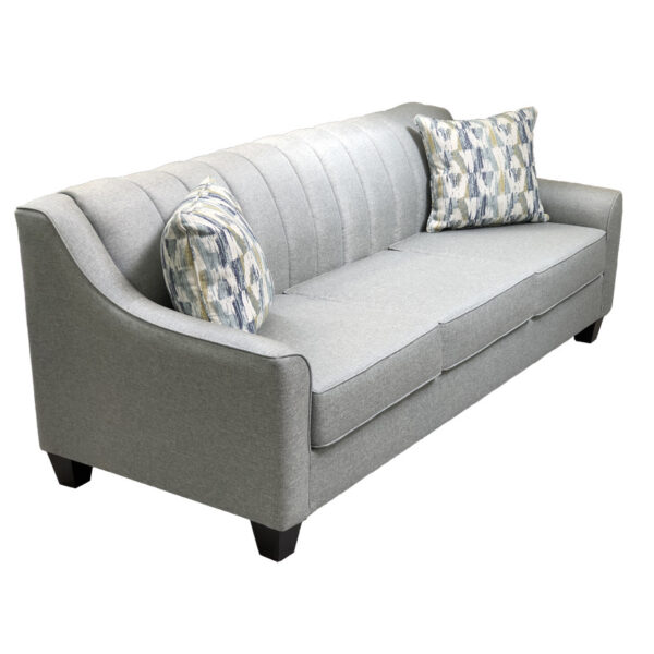 custom built chanel straight sofa with light grey fabric options