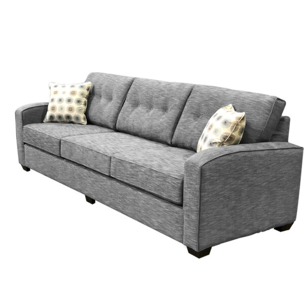 side angle of havana sofa with oversized seats in custom fabric