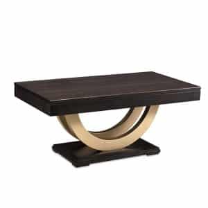 canadian made contempo coffee table with gold metal modern base