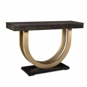 contempo sofa table custom made with gold metal base