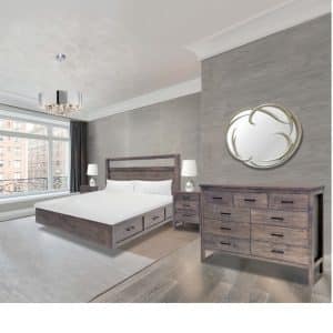 solid wood edgecomb bedroom suite shown in modern room setting