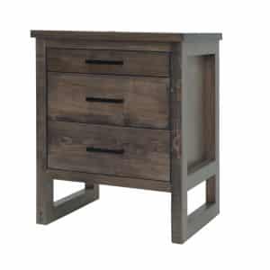 edgecomb night stand with 3 drawers in modern maple wood