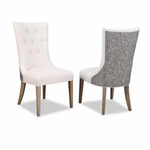 jefferson upholstered chair with tufted back and 2 tone fabric