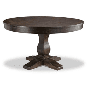solid rustic wood cumberland round table with pedestal in custom sizes