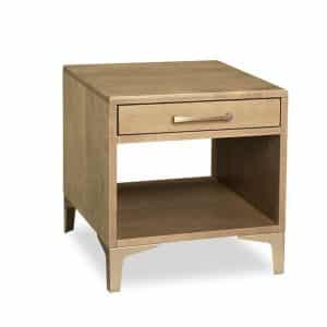 contemporary modern laguna end table in solid wood with metal feet