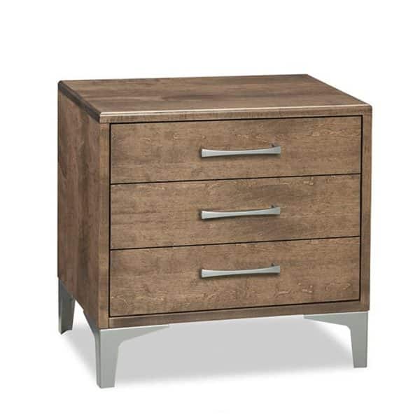 canadian made laguna night stand with drawers and metal legs